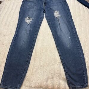 KanCan Women's Straight Leg Jeans - Distressed Blue